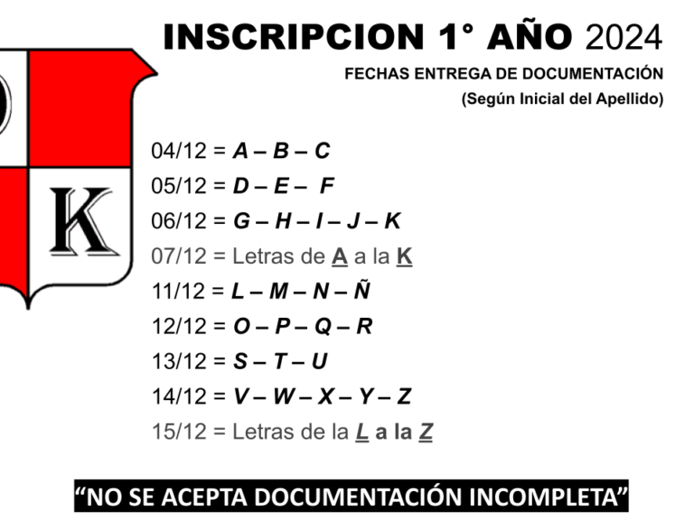 INGRESANTES 1° AÑO 2024 OTTOKRAUSE